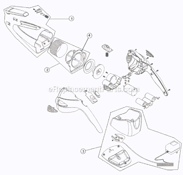Page A Diagram and Parts List for M0880  Dirt Devil Hand Vacuum